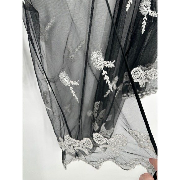 Haute Project Embroidered Sheer Mesh Cardigan Womens S Whimsygoth Fairy Grunge - Picture 8 of 9